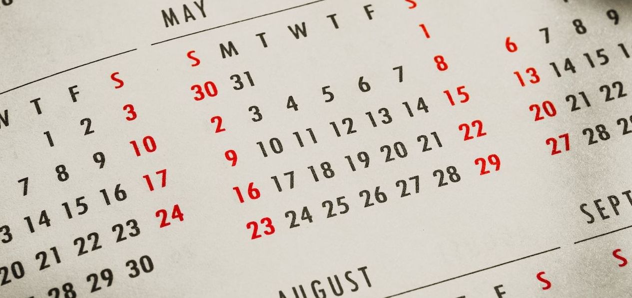 Bild eines Monatskalenders